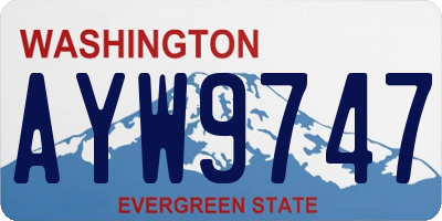 WA license plate AYW9747