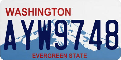 WA license plate AYW9748