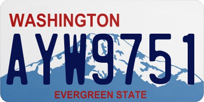 WA license plate AYW9751