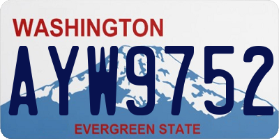 WA license plate AYW9752