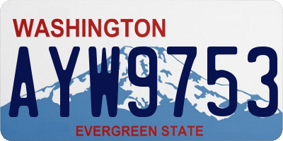 WA license plate AYW9753