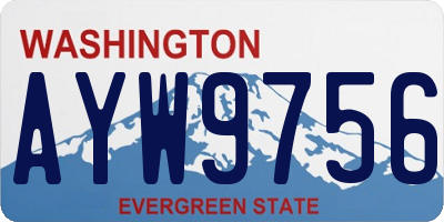 WA license plate AYW9756