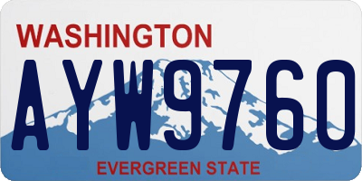 WA license plate AYW9760