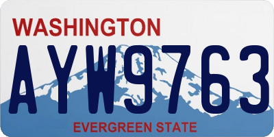 WA license plate AYW9763