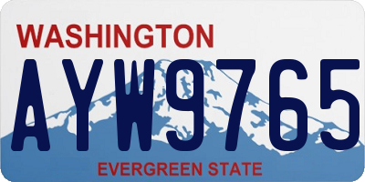 WA license plate AYW9765