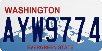 WA license plate AYW9774