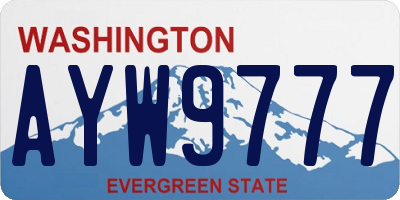 WA license plate AYW9777