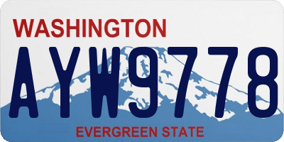 WA license plate AYW9778