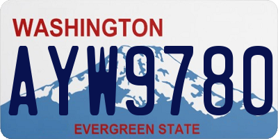 WA license plate AYW9780