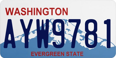 WA license plate AYW9781