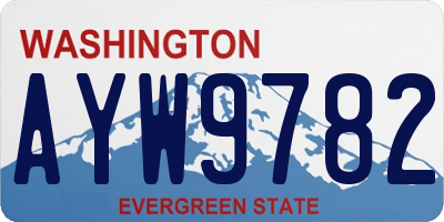 WA license plate AYW9782