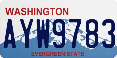 WA license plate AYW9783