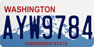 WA license plate AYW9784