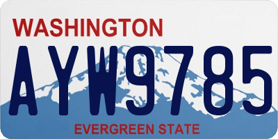 WA license plate AYW9785