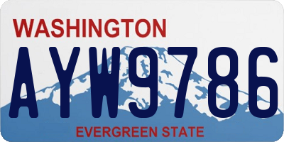 WA license plate AYW9786