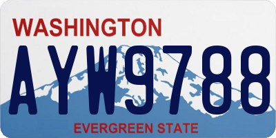 WA license plate AYW9788