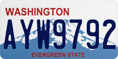 WA license plate AYW9792