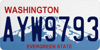 WA license plate AYW9793