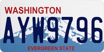 WA license plate AYW9796