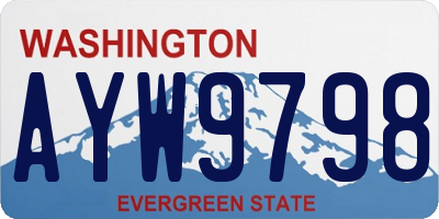 WA license plate AYW9798