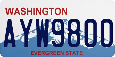 WA license plate AYW9800