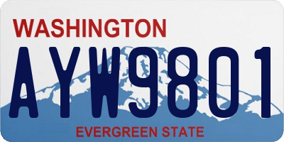 WA license plate AYW9801