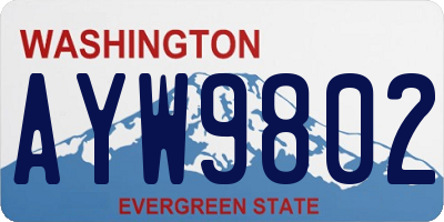 WA license plate AYW9802