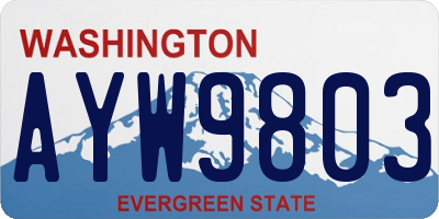 WA license plate AYW9803