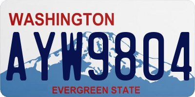 WA license plate AYW9804