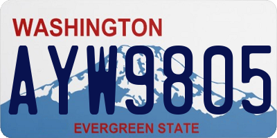 WA license plate AYW9805