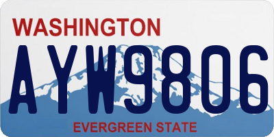 WA license plate AYW9806