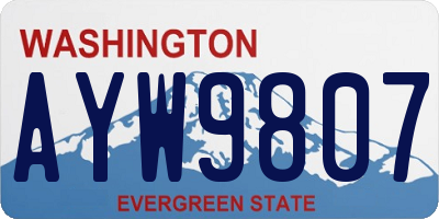 WA license plate AYW9807