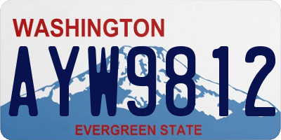 WA license plate AYW9812