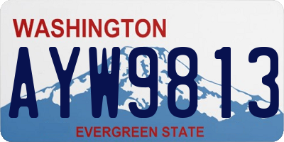 WA license plate AYW9813