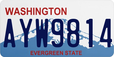 WA license plate AYW9814