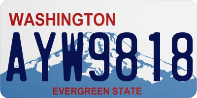 WA license plate AYW9818