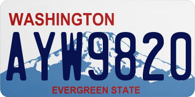 WA license plate AYW9820