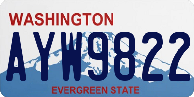 WA license plate AYW9822