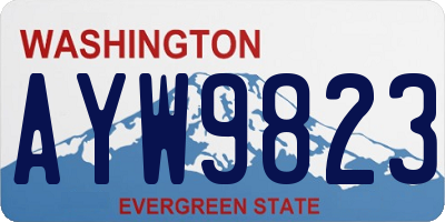 WA license plate AYW9823