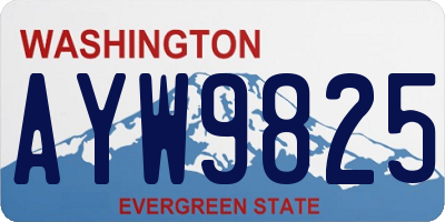 WA license plate AYW9825