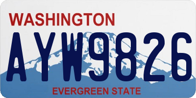 WA license plate AYW9826