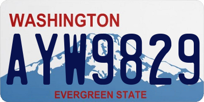 WA license plate AYW9829