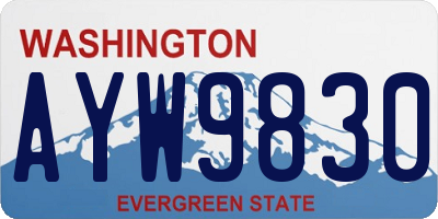 WA license plate AYW9830