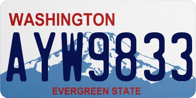 WA license plate AYW9833