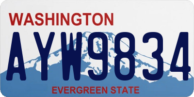 WA license plate AYW9834