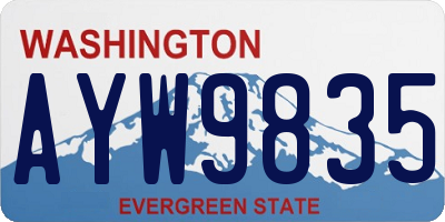 WA license plate AYW9835