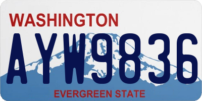 WA license plate AYW9836