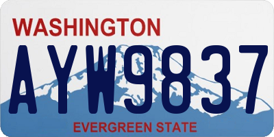 WA license plate AYW9837