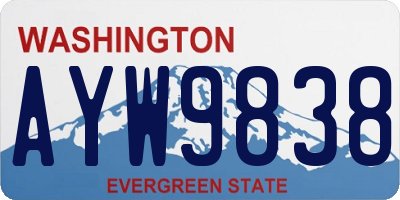 WA license plate AYW9838