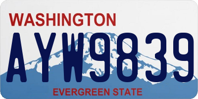 WA license plate AYW9839